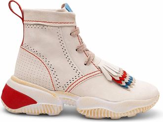 Hogan Womens Interaction Hi-Top Sneaker In Beige Multi