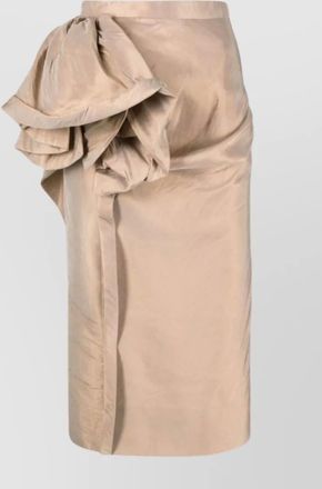 Maison Margiela satin floral detail midi skirt