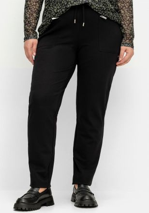 Sheego Schlupfhose SHEEGO, Damen, Gr. 40, Normalgr&ouml;ssen, schwarz, 60% Viskose, 35% Polyamid, 5% Elasthan, unifarben, Hosen Schlupfhose