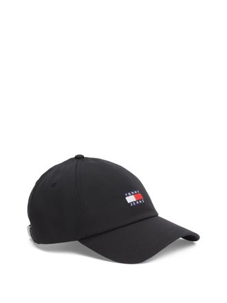 Tommy Jeans Baseball Cap TOMMY JEANS TJW HERITAGE CORE 5 PANEL CAP, Damen, schwarz, Web, Baumwolle, Caps Baseball Cap, Logopr&auml;gung, Klemmverschluss UNISEX