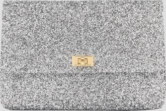 Anya Hindmarch Womens Glitter Valorie Clutch In Silver