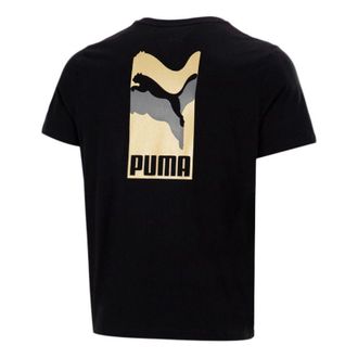 Puma Alphabet Printing Casual Sports Short Sleeve Black 847651-01