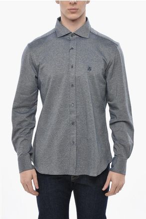 Corneliani ID Hopsack Cotton Shirt With French Collar size 41