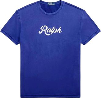 Polo Ralph Lauren Script Logo Katoenen T-Shirt - Heren - T-shirts - Blauw - XL - Katoen - Tops