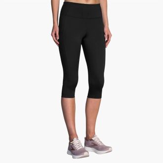 Brooks Womens Method Half Crop Tight Leggings In Black