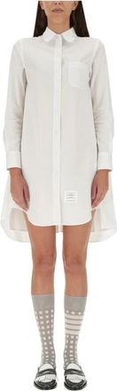 Thom Browne Overhemdjurk - Dames - Shirt Kleedjes - Wit - XS - Katoen - Kleedjes