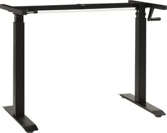 vidaXL Vidaxl - Estructura De Escritorio De Altura Ajustable Manivela Negro