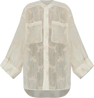 Munthe Overhemden, Dames, Beige, S, Fortunato Shirt
