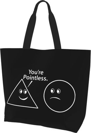 AOOEDM YouRe Pointless Ladies Canvas Tote Reusable Shopping Bag