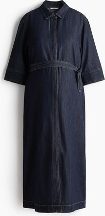 H&M MAMA Hemdblusenkleid aus Denim - Blue