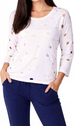 French Kyss Scoop Hole Sweater In White