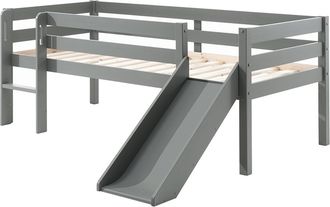 Vipack Vipack - Cama De Media Altura 90x200 Con Tobog&aacute;n Y Somier Pino Gris