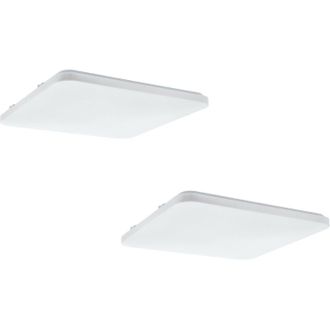Loops 2 PACK Wall Flush Ceiling Light Colour White Shade White Plastic Bulb LED 49.5W
