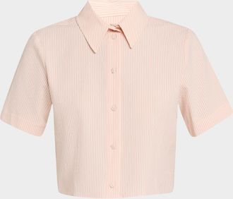 Frame Denim The Seersucker Crop Shirt