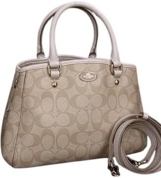 Coach ivory Pvc Leather Handbag Shoulder Bag Tote Bag (Pre-Owned)