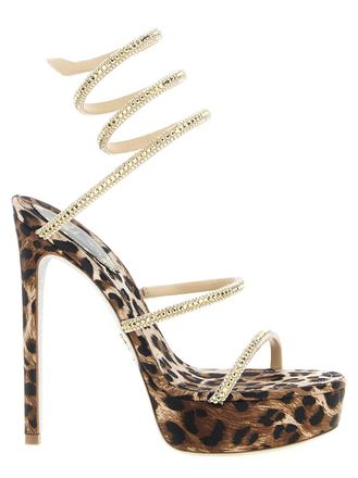 Rene Caovilla Multicolor Open Toe Heels