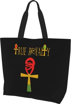 AOOEDM True Royalty Melanin Kemetic Ankh African Ladies Canvas Tote Reusable Shopping Bag