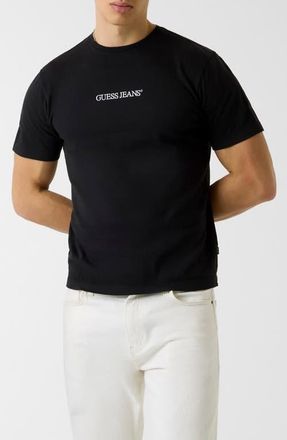 Guess Jacquard Stripe Logo Graphic T-Shirt in Black at Nordstrom, Size Xx-Large