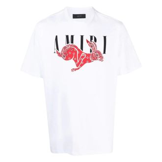 Amiri T-Shirts, male, White, XS, Rabbit Print White T-Shirt
