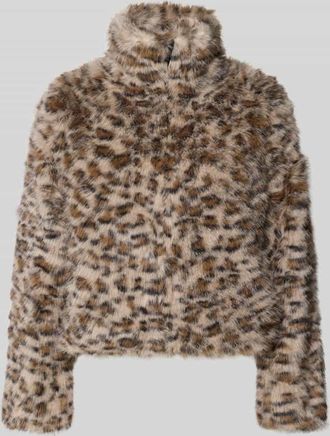 Noisy May Jacke aus Kunstfell Modell JENNIFER in Mittelbraun Mel, Größe XL