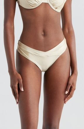 Boamar Potter Metallic Bikini Bottoms in Champagne at Nordstrom, Size X-Large