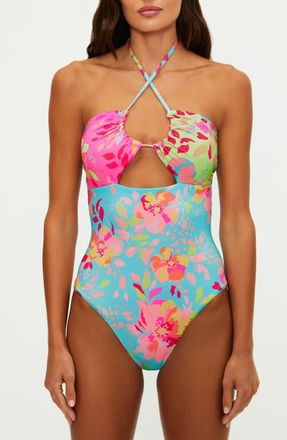 Beach Riot Phoenix One-Piece Swimsuit in Bloom Lagoon at Nordstrom, Size X-Small