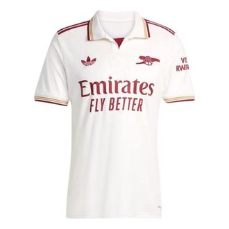 adidas Arsenal 2025/2026 Third Kit Jersey Asia Sizing Cloud White Burgundy JI9556