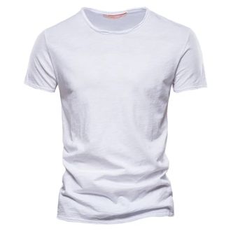 Generic Mens Round Neck Cotton Short Sleeved T Shirt - Simple Solid Color T Shirt Summer Basic Fit Tops Lightweight Thin Quick Drying Sports T Shirts Soft Ski