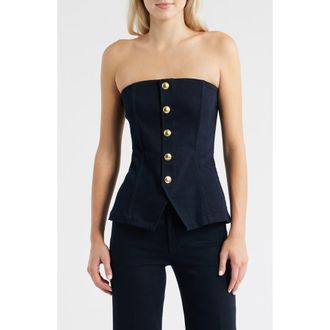 Paige Ronan Button Front Strapless Top in Control at Nordstrom, Size 2