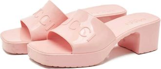 Gucci Sandali slides con logo - Rosa