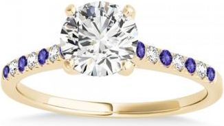 Allurez Diamond & Tanzanite Single Row Engagement Ring 14k Yellow Gold (0.11ct)