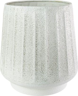 Foreside Home And Garden Fluted Sandy Planter White Metal at Nordstrom