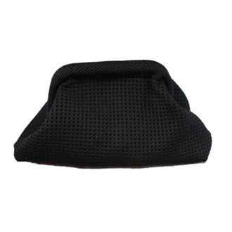 Generic TENVORA Straw Bag Polyester Summer Beach Clutch Bag Elastic Soft Hollow Out Pouch Breathable Large Capacity Small Crochet Handbag Party(Black)