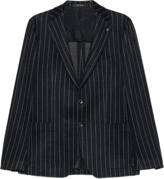 Tagliatore Gestreept Blazer - Heren - Blazers - Blauw - L - Jassen