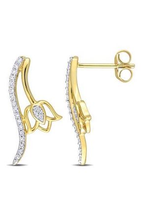 Delmar Diamond Floral Stud Earrings - 0.19ct. in Gold at Nordstrom Rack