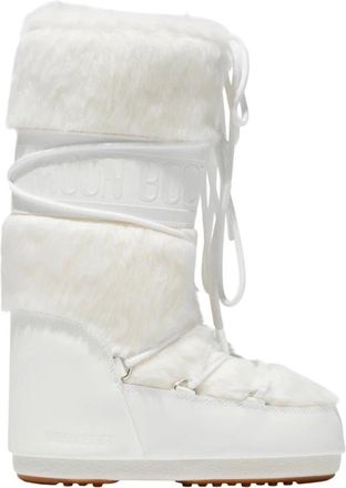 Moon Boot MB Icon Faux-Fur Boot - Dames - Winterlaarzen - Wit - 35 EU - Leer - Schoenen