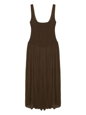 SIMKHAI Jamie square-neck midi dress - Brown