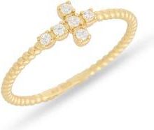 Argento Vivo Cubic Zirconia Sideways Cross Ring in Gold at Nordstrom Rack, Size 9