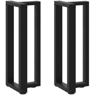 vidaXL Patas Para Consola En Forma De T (2 Unidades), Color Negro, 25 X 28 X (72-73) Cm, Acero Vidaxl