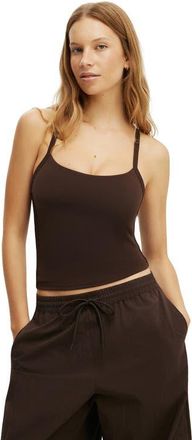 Cotton On Womens Active Ultra Soft Contrast T-Bar Tank in French Roast at Nordstrom, Size Medium