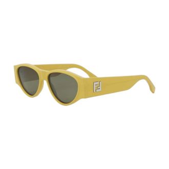 Fendi Oval Full Rim Sunglasses - Yellow