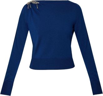 Erdem Maglione crop - Blu