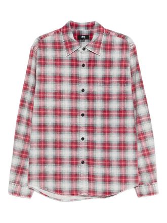 St&uuml;ssy Dax plaid-pattern shirt - unisex - Cotton - L - Red