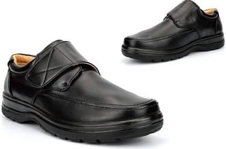 Generic Mens Comfort Shoes Mens Shoes Mens Lightweight Shoes Casual Shoes Mens Touch Fasten Shoes Size 6 to Size 12 Touch Fastening Black Shoes 12 UK