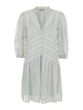Twinset Short striped lace dress