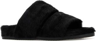 Dolce & Gabbana Calf Hair Slippers - Black