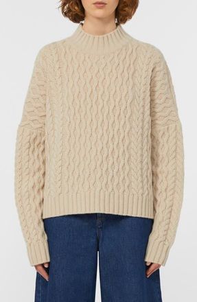Max Mara Yard Mock Neck Wool Sweater in Beige at Nordstrom, Size Medium