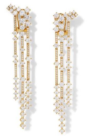 Nadri Cassi Pav&eacute; Fringe Earrings in Gold at Nordstrom Rack