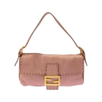 Fendi Pre-owned Mini Shoulder Bag - Dames - Pre-owned - Roze - Maat: ONE Size Leer