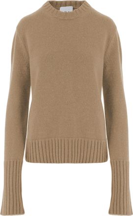 SA SU PHI Beige Crewneck Ribbed Cashmere Sweater